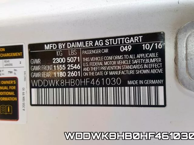 WDDWK8HB0HF461030 фото 2
