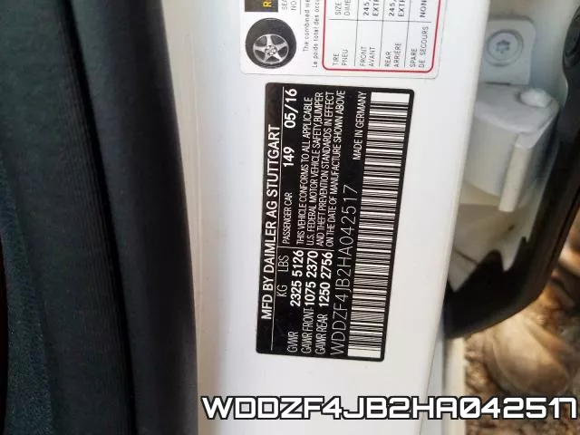 WDDZF4JB2HA042517 фото 2