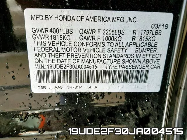 19UDE2F30JA004515 фото 2