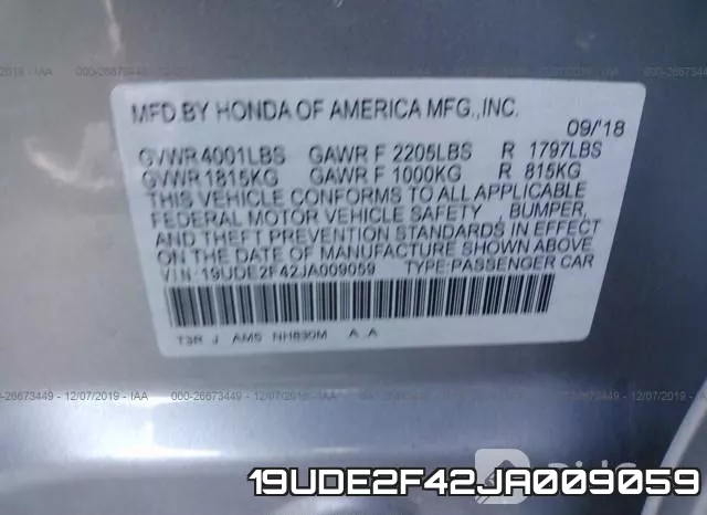 19UDE2F42JA009059 фото 7
