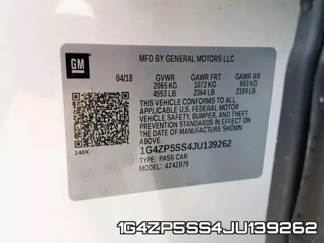 1G4ZP5SS4JU139262 фото 2