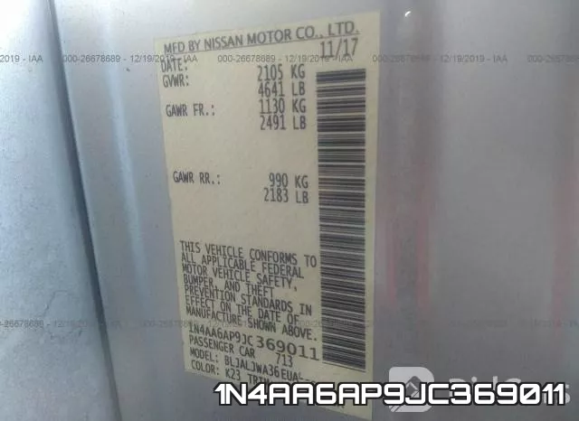 1N4AA6AP9JC369011 фото 6
