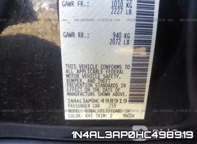1N4AL3AP0HC498919 фото 7