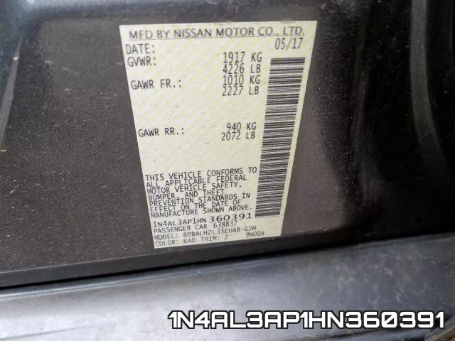 1N4AL3AP1HN360391 фото 2