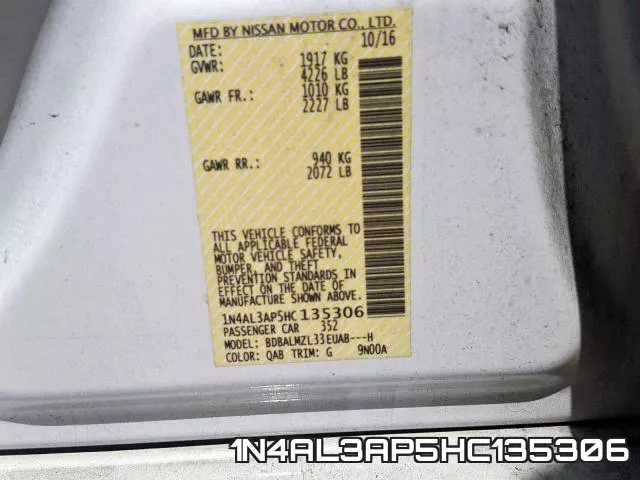 1N4AL3AP5HC135306 фото 2
