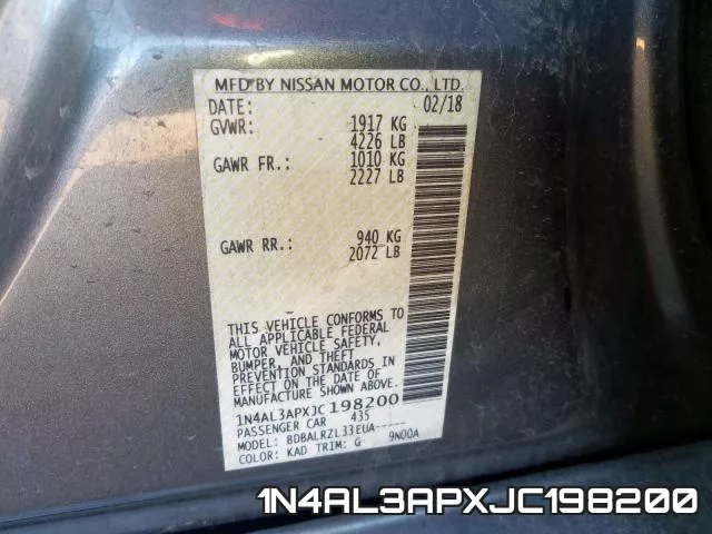 1N4AL3APXJC198200 фото 2