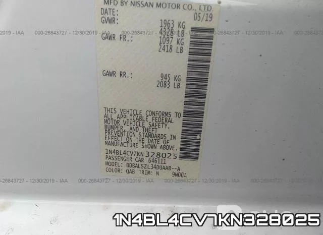1N4BL4CV7KN328025 фото 8