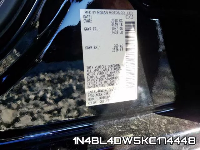 1N4BL4DW5KC174448 фото 2