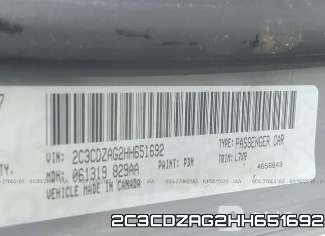 2C3CDZAG2HH651692 фото 9