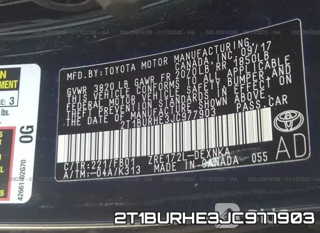 2T1BURHE3JC977903 фото 8