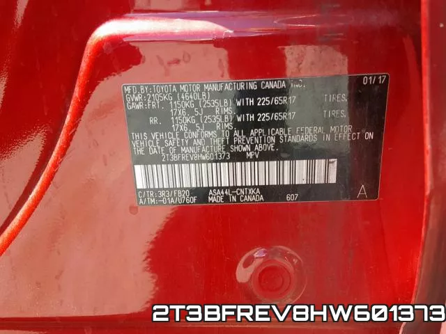 2T3BFREV8HW601373 фото 2