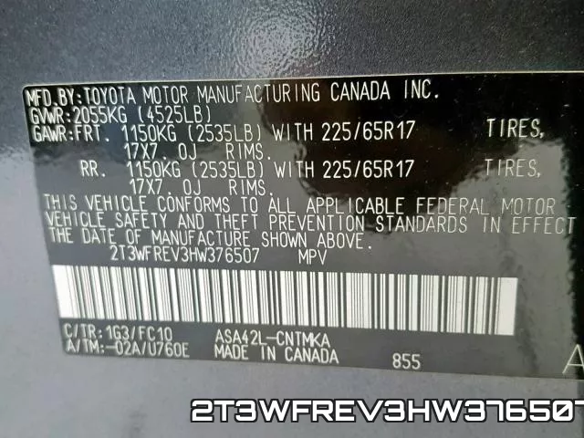 2T3WFREV3HW376507 фото 2
