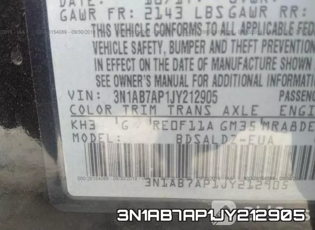 3N1AB7AP1JY212905 фото 10