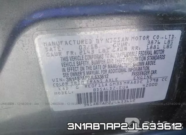 3N1AB7AP2JL633612 фото 8