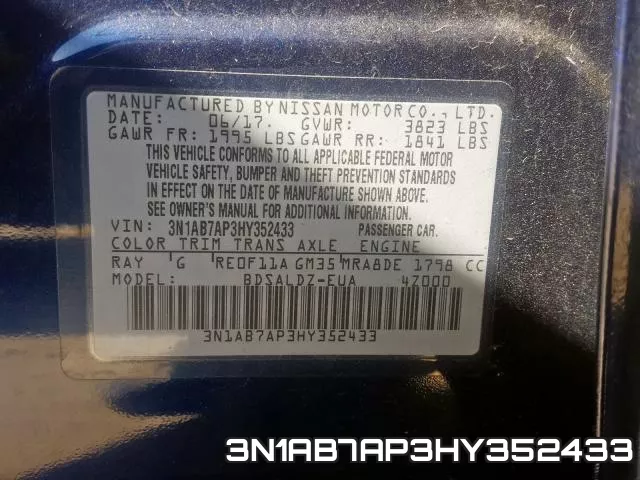 3N1AB7AP3HY352433 фото 2