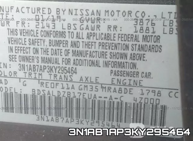 3N1AB7AP3KY295464 фото 5