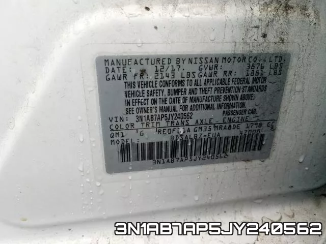 3N1AB7AP5JY240562 фото 2