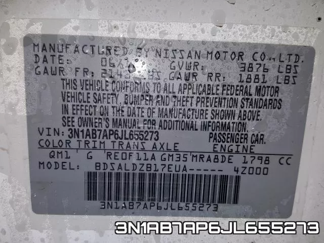 3N1AB7AP6JL655273 фото 2