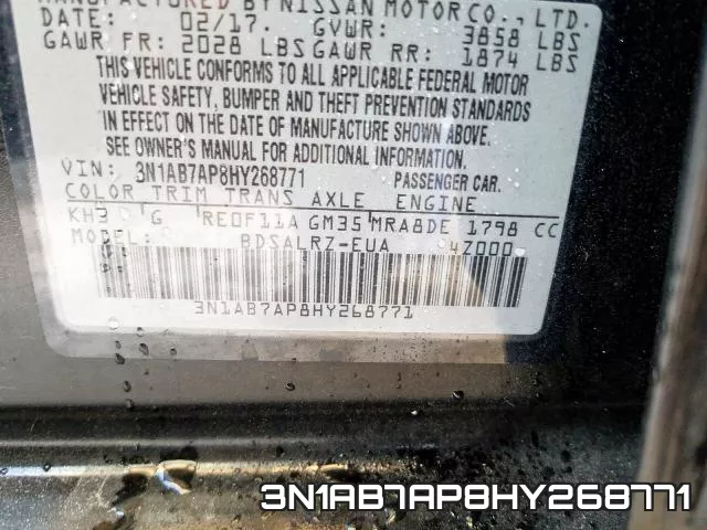3N1AB7AP8HY268771 фото 2