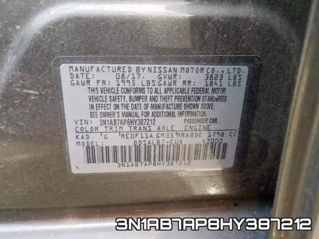 3N1AB7AP8HY387212 фото 2