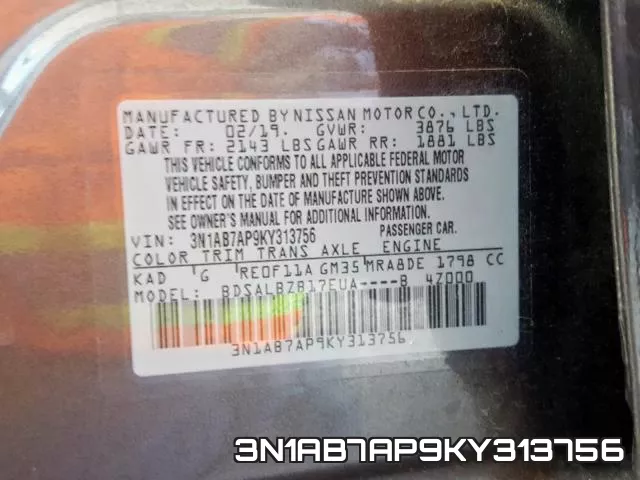 3N1AB7AP9KY313756 фото 2