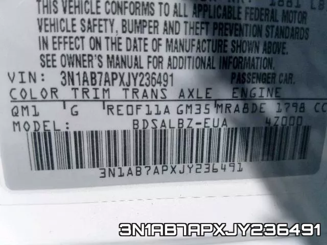 3N1AB7APXJY236491 фото 2