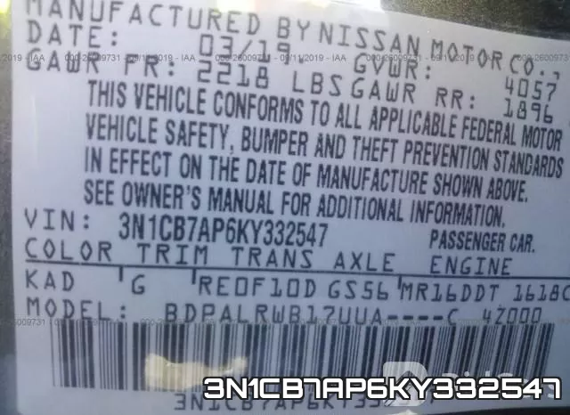 3N1CB7AP6KY332547 фото 9