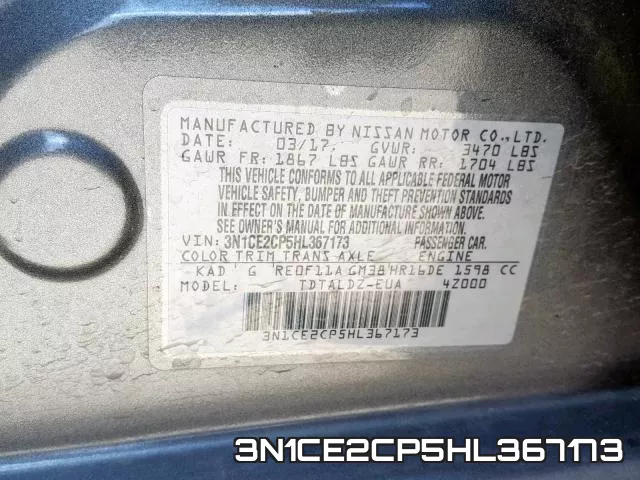 3N1CE2CP5HL367173 фото 2