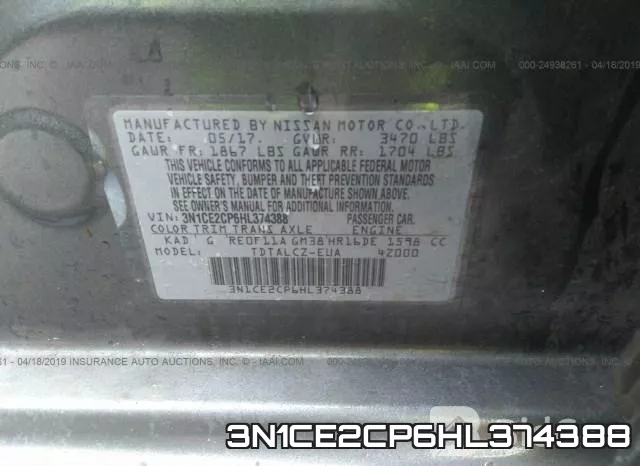 3N1CE2CP6HL374388 фото 8