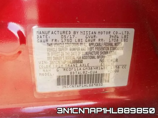 3N1CN7AP1HL889850 фото 2