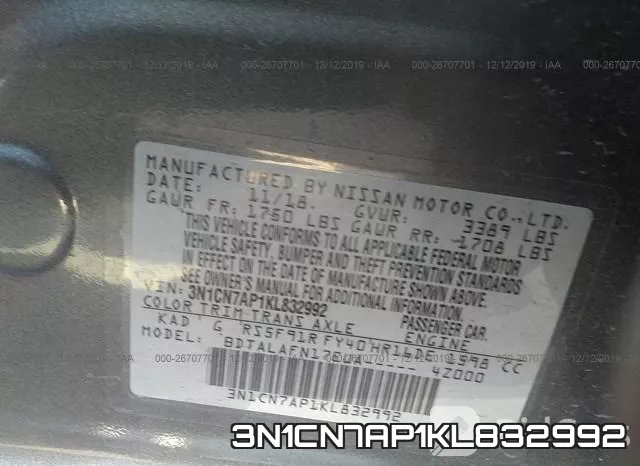3N1CN7AP1KL832992 фото 10
