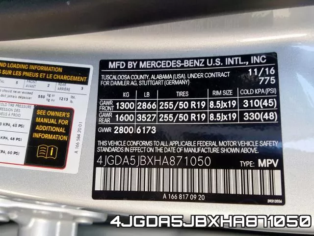 4JGDA5JBXHA871050 фото 2