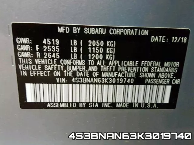 4S3BNAN63K3019740 фото 2