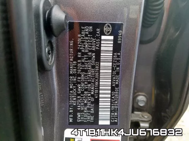 4T1B11HK4JU676832 фото 2