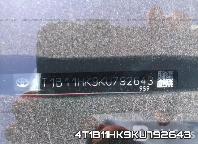 4T1B11HK9KU792643 фото 9