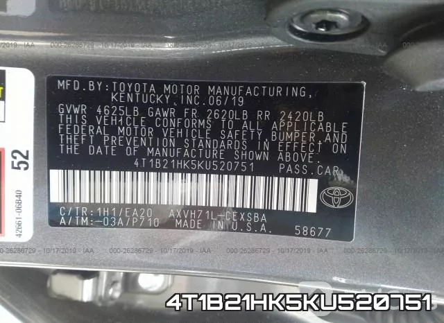 4T1B21HK5KU520751 фото 10