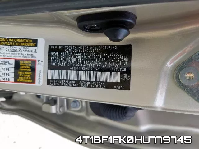 4T1BF1FK0HU779745 фото 2