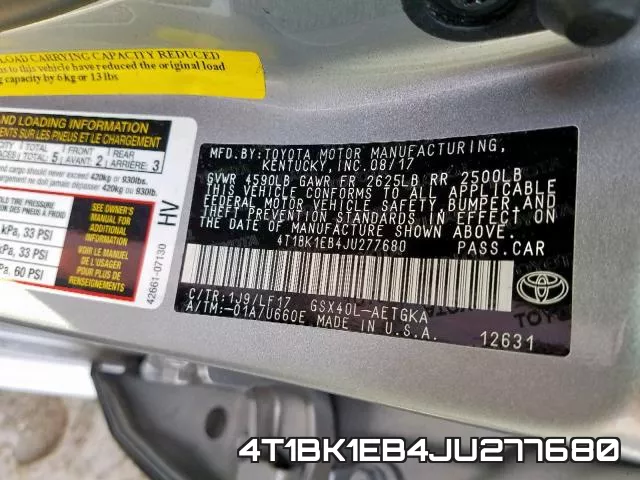 4T1BK1EB4JU277680 фото 2