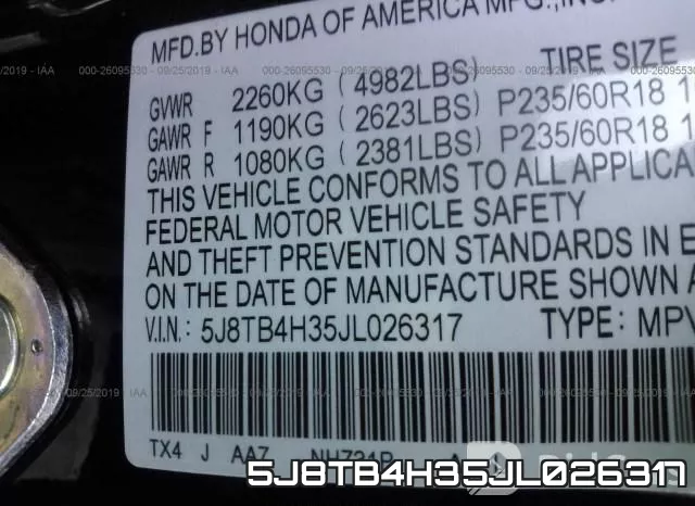 5J8TB4H35JL026317 фото 8