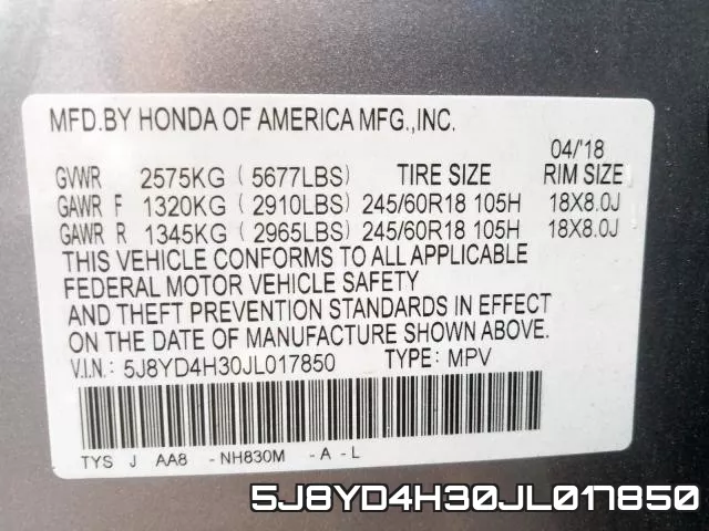 5J8YD4H30JL017850 фото 2