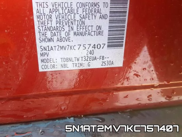 5N1AT2MV7KC757407 фото 2
