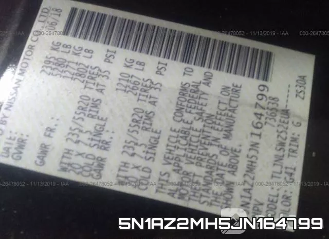 5N1AZ2MH5JN164799 фото 9