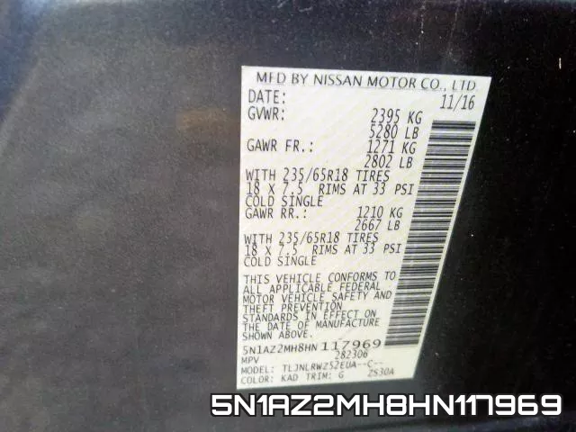 5N1AZ2MH8HN117969 фото 2