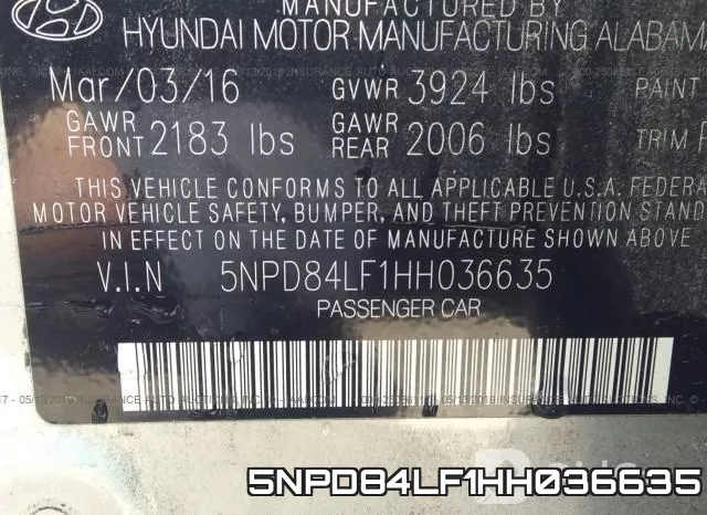 5NPD84LF1HH036635 фото 7