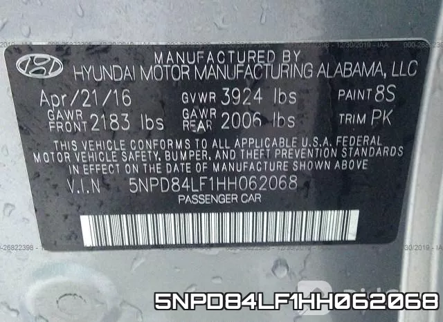 5NPD84LF1HH062068 фото 8