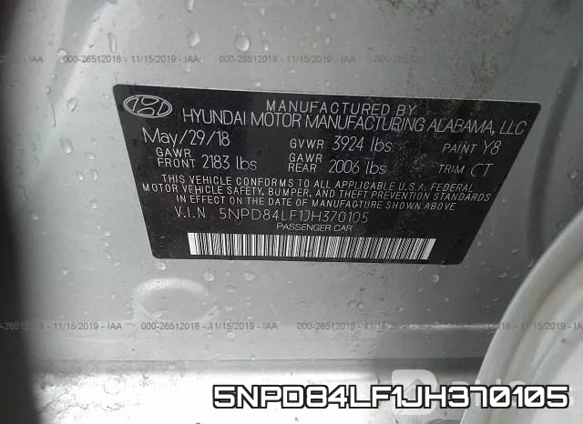 5NPD84LF1JH370105 фото 8