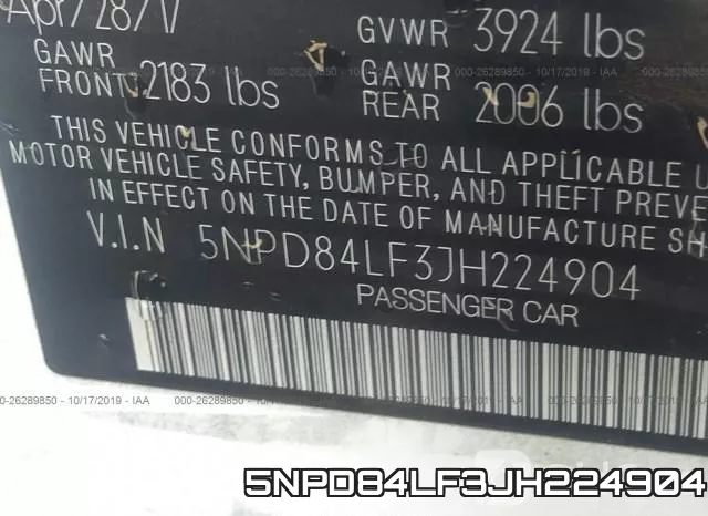 5NPD84LF3JH224904 фото 10