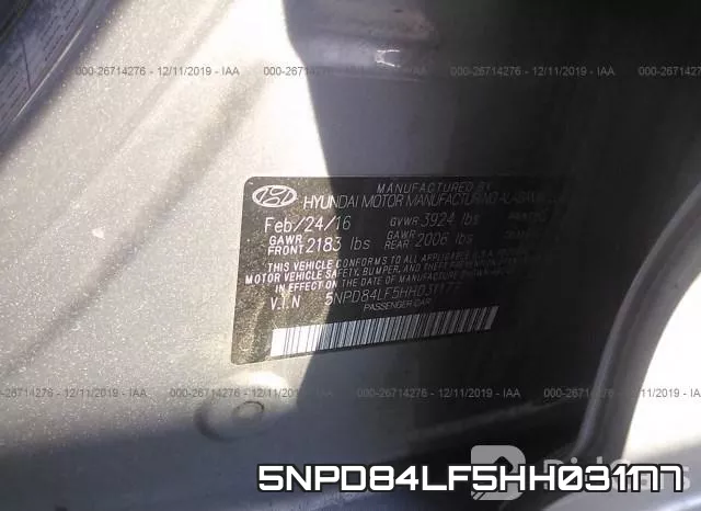 5NPD84LF5HH031177 фото 7