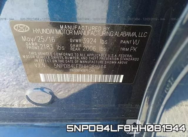 5NPD84LF8HH081944 фото 8