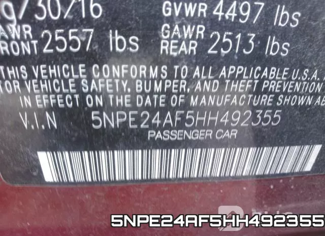 5NPE24AF5HH492355 фото 9